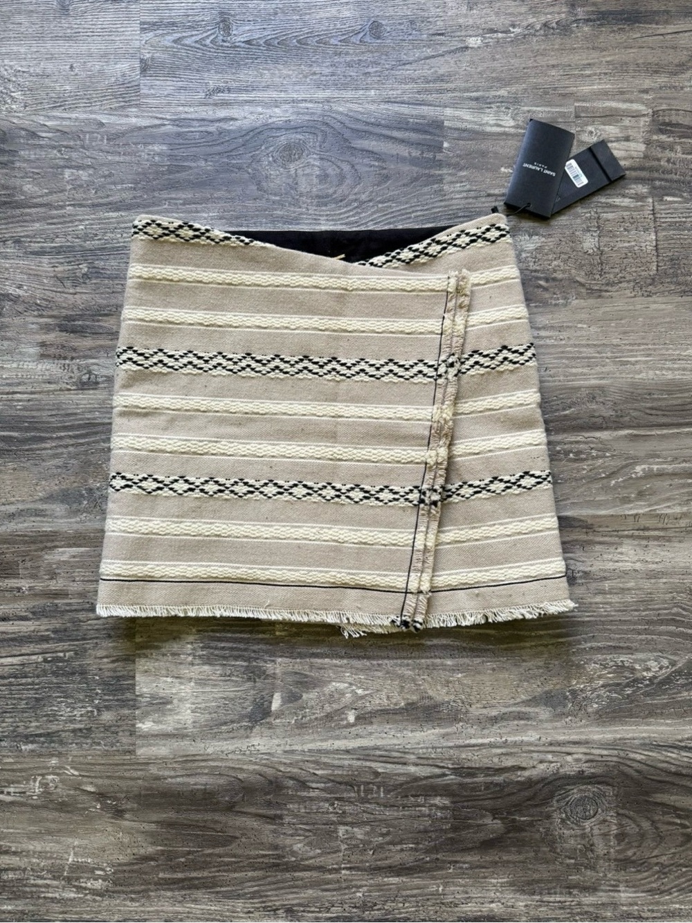 NWT - Saint Laurent Woven Wrap Mini Skirt